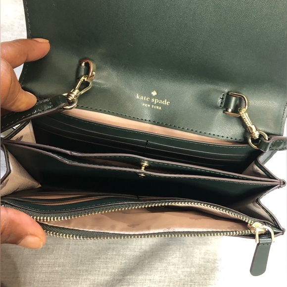Kate Spade New York Bixby Patent Emerald Green Crossbody Bag - Picture 4 of 5